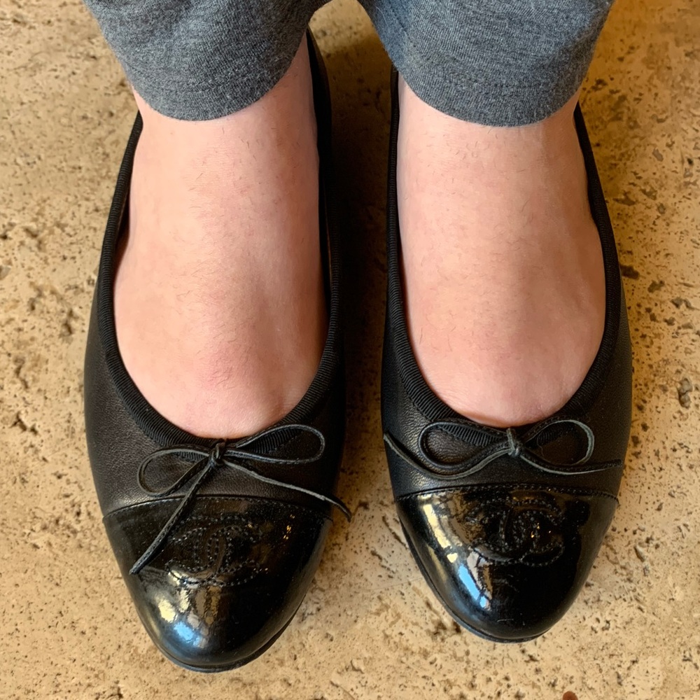 Chanel Black Lambskin Ballerinas